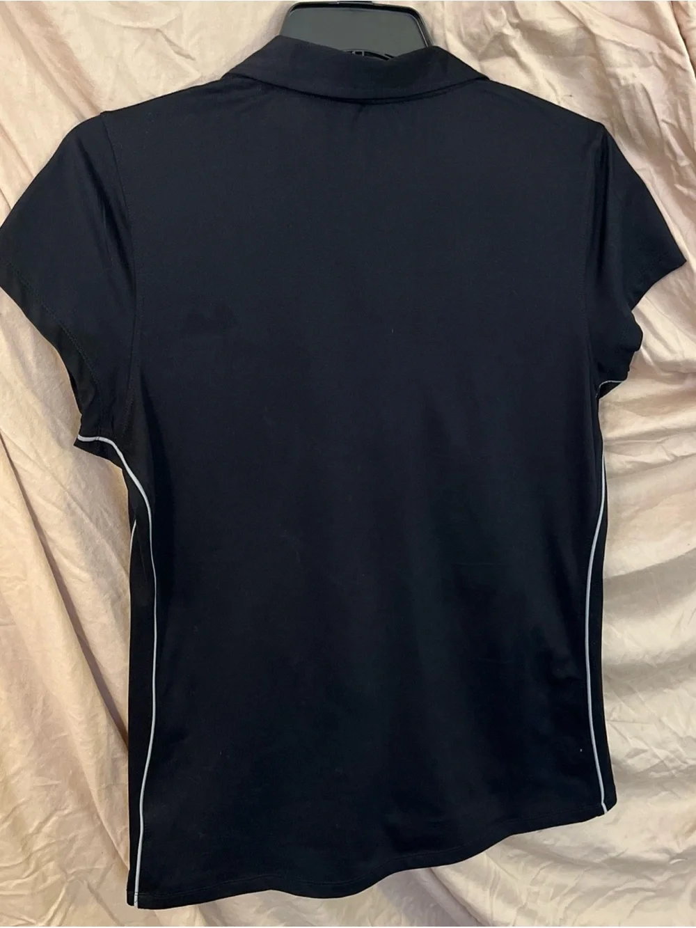 Alo Sport CoolFit Black Performance Polo Shirt 2XL White Trim Golf Tennis